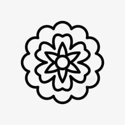 中秋装饰品月饼节日鲜花图标高清图片