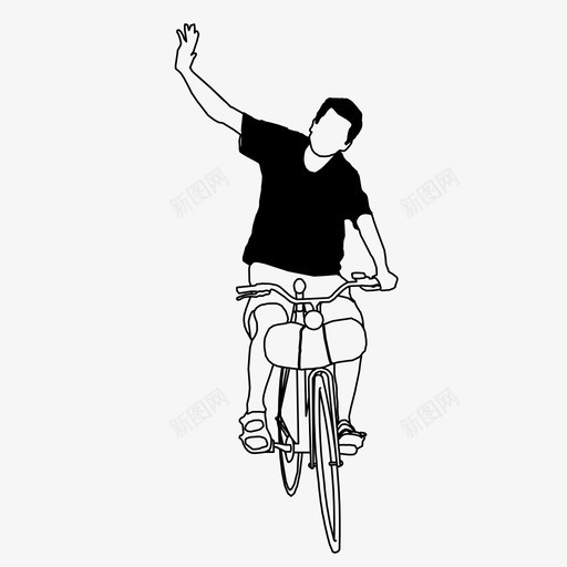 自行车运动健康生活图标svg_新图网 https://ixintu.com 人 人2d黑色 健康生活 自行车 运动