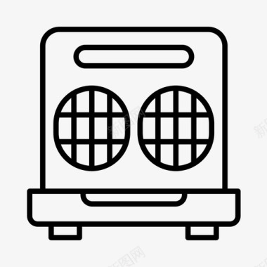 华夫饼电器烹饪图标图标