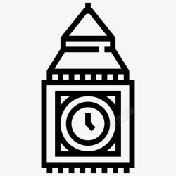 伦敦时间时钟钟楼英语图标高清图片