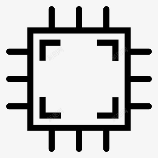 芯片商业cpu图标svg_新图网 https://ixintu.com cpu 商业 处理器 微芯片 科学线图标 芯片