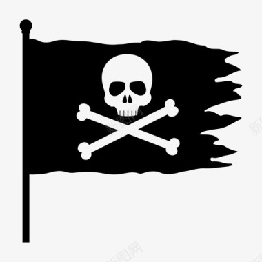 海盗旗骨头快乐罗杰图标图标