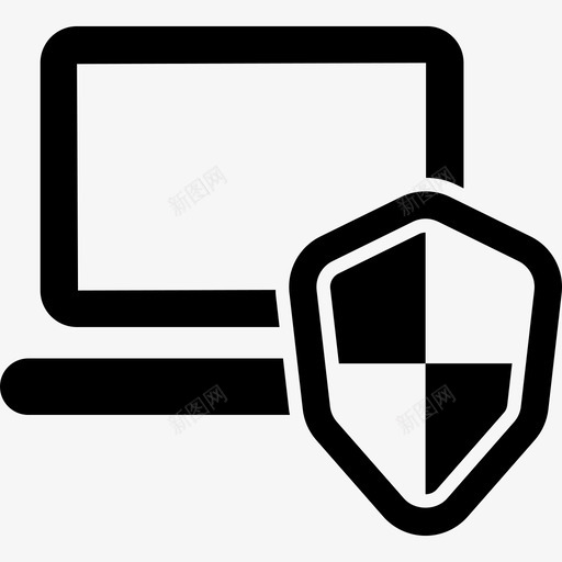 带屏蔽安全数据分析的笔记本电脑图标svg_新图网 https://ixintu.com 安全 带屏蔽 数据分析的笔记本电脑