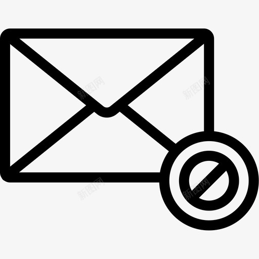 拒绝电子邮件信封信件图标svg_新图网 https://ixintu.com 信件 信封 拒绝电子邮件 电子邮件第3行 邮箱