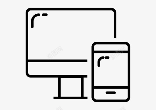 显示器手机电脑图标svg_新图网 https://ixintu.com 响应式 手机 显示器 电脑
