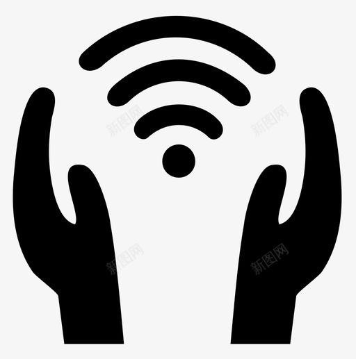 wifi关怀崇拜双手图标svg_新图网 https://ixintu.com wifi关怀 互联网 双手 崇拜