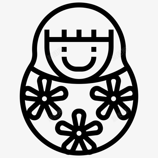 洋娃娃日本符号图标svg_新图网 https://ixintu.com 日本 日本符号 洋娃娃 符号