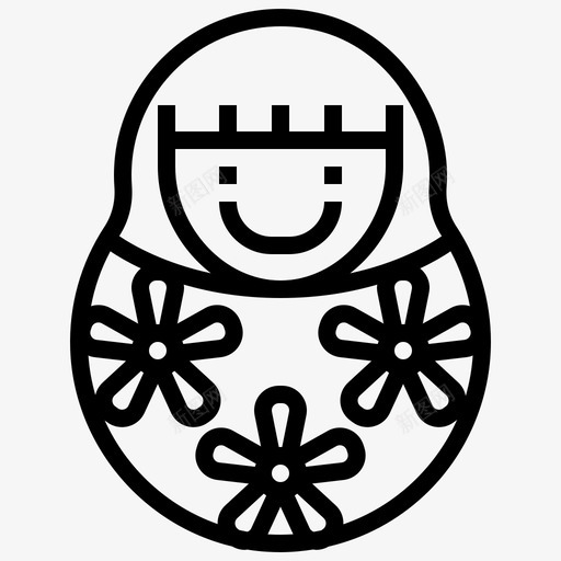 洋娃娃日本符号图标svg_新图网 https://ixintu.com 日本 日本符号 洋娃娃 符号