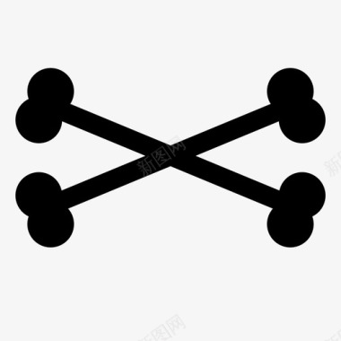 骨头十字架交叉骨图标图标