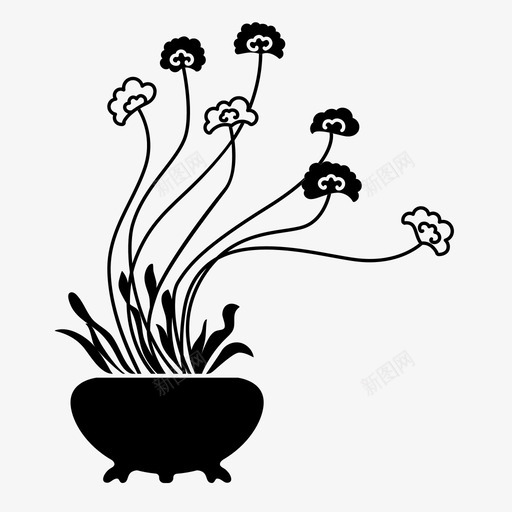 花花盆室内图标svg_新图网 https://ixintu.com 室内 花 花瓶 花盆 花盆中的植物
