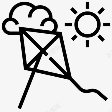 风筝野餐放松图标图标