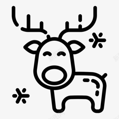 鹿圣诞节假日图标图标