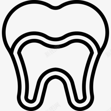 牙核牙齿磨牙图标图标