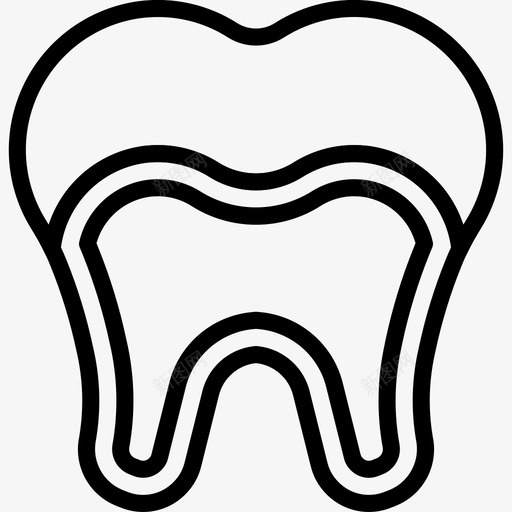 牙核牙齿磨牙图标svg_新图网 https://ixintu.com 医学图标 牙核 牙齿 磨牙