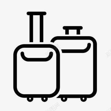 行李滚动包旅行图标图标