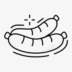 薄肉香肠食物肉图标高清图片