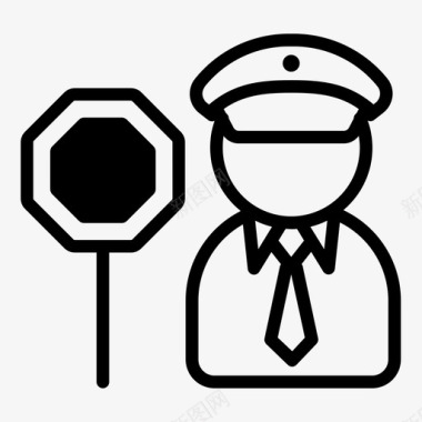 警察交通警察道路图标图标