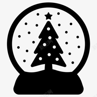 雪球圣诞树冬天图标图标