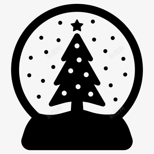 雪球圣诞树冬天图标svg_新图网 https://ixintu.com 冬天 圣诞树 雪球