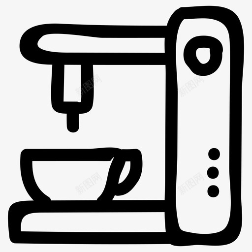 咖啡研磨机热咖啡机图标svg_新图网 https://ixintu.com 咖啡 商务和办公室手绘图标 沏茶机 热咖啡机 研磨机