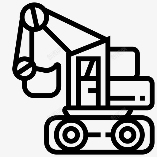 车辆挖掘机运输图标svg_新图网 https://ixintu.com 挖掘机 车辆 车辆侧 运输