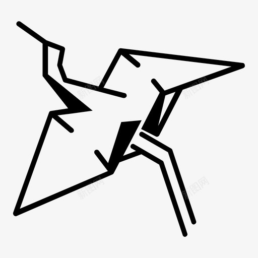 折纸动物鸟图标svg_新图网 https://ixintu.com 动物 折叠 折纸 纸鹤 鸟