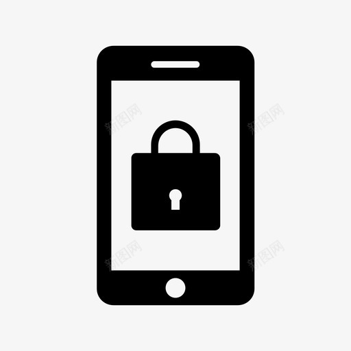 密码保护锁定手机移动安全图标svg_新图网 https://ixintu.com 安全填充 安全手机 密码保护 移动安全 锁定手机
