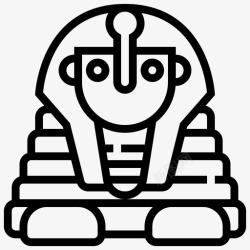 人面符号狮身人面像建筑埃及图标高清图片