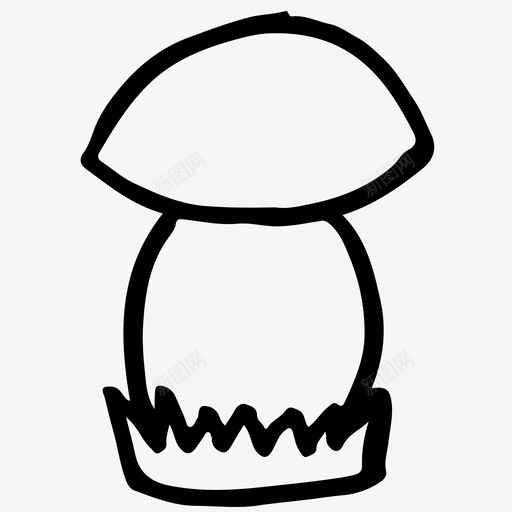 蘑菇森林手绘图标svg_新图网 https://ixintu.com 手绘 森林 素描 素描图标 自然 蘑菇