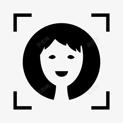 安全面部女性图标svg_新图网 https://ixintu.com 女性 安全 扫描 生物识别 面部