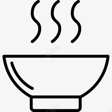 汤碗饮料和食物边框颜色图标图标