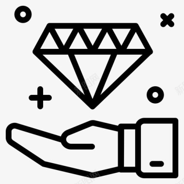 钻石宝石手图标图标