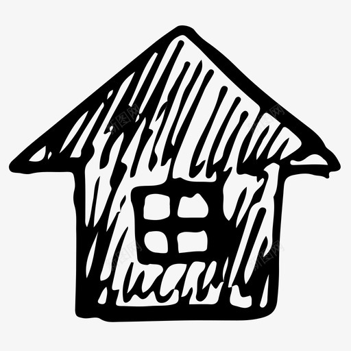 家手绘房子图标svg_新图网 https://ixintu.com 家 房子 手绘 素描
