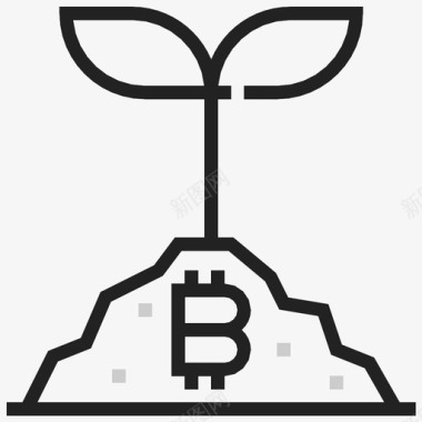 比特币货币增长图标图标