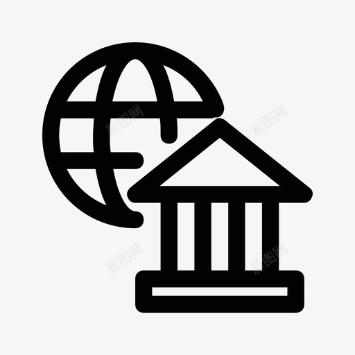 国际银行建筑金融图标svg_新图网 https://ixintu.com 储蓄 商业金融 国际银行 建筑 金融