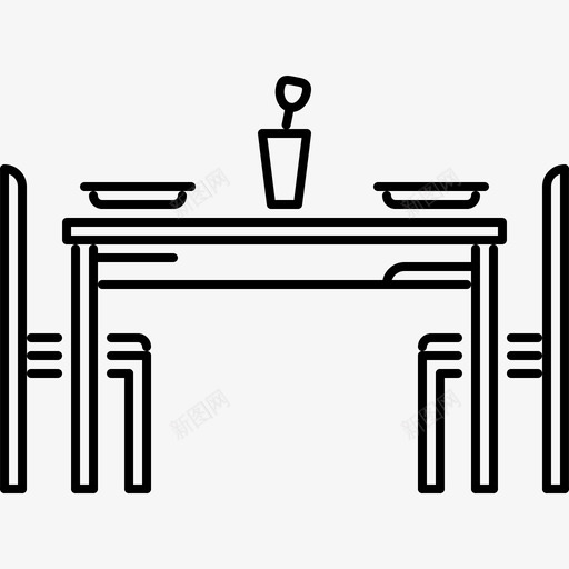 餐桌椅子家具图标svg_新图网 https://ixintu.com 家具 家具轮廓64x64 房子 椅子 餐桌