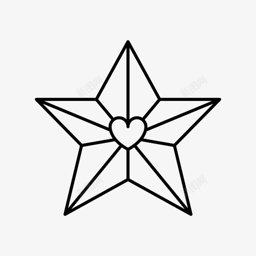 星星五角星圣诞装饰图标svg_新图网 https://ixintu.com 五角星 圣诞星星 圣诞装饰 心 星星 爱