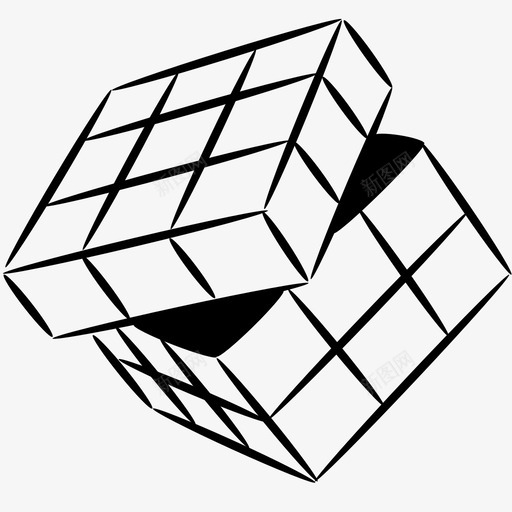 rubikscube游戏问题图标svg_新图网 https://ixintu.com rubikscube 游戏 谜题 问题