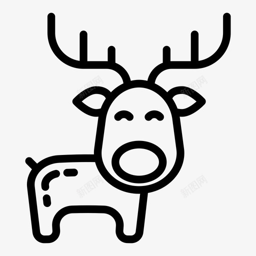 鹿圣诞节礼物图标svg_新图网 https://ixintu.com 圣诞节 新年 礼物 节日 鹿