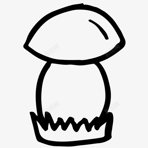 蘑菇森林手绘图标svg_新图网 https://ixintu.com 手绘 森林 素描 素描图标 自然 蘑菇