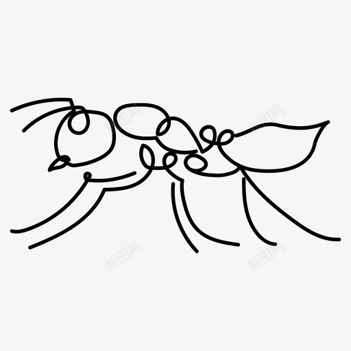 蚂蚁虫子手绘图标svg_新图网 https://ixintu.com 一条线 动物画 手绘 虫子 蚂蚁