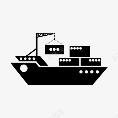 海运船集装箱图标图标