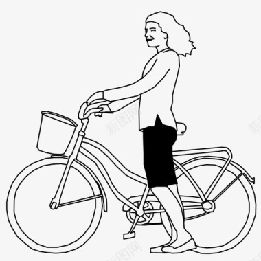 自行车运动健康生活图标图标