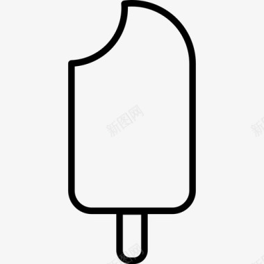 咬冰淇淋饮料和食物边界颜色图标图标