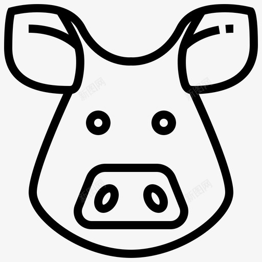 猪动物头图标svg_新图网 https://ixintu.com 动物 头 猪