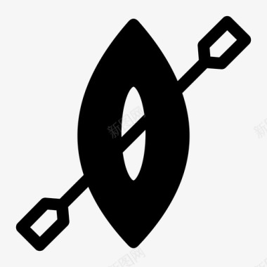 独木舟桨帆船单桨图标图标