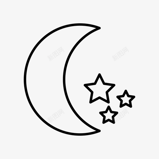 月亮有星星天文梦图标svg_新图网 https://ixintu.com 天文 月亮有星星 梦 睡眠 自然