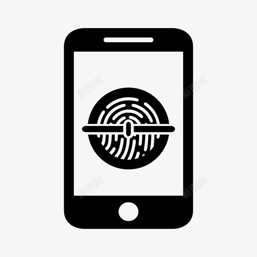 手机指纹扫描图标svg_新图网 https://ixintu.com 安全 手机 扫描 指纹 生物识别