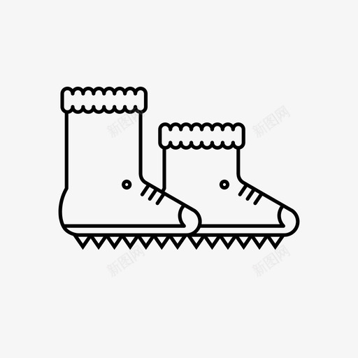 雪地靴靴子登山鞋图标svg_新图网 https://ixintu.com 圣诞系列 登山鞋 雪地靴 靴子