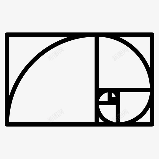 斐波那契数列几何数学图标svg_新图网 https://ixintu.com 几何 数学 斐波那契数列 比例 螺旋